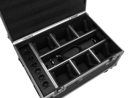 Roadinger Flightcase 6x AKKU IP TL-3 QCL Trusslight CRMX mit Ladefunktion und Rollen – Ansicht 4