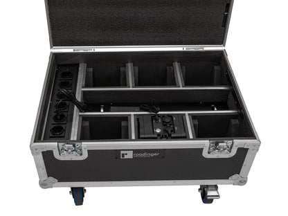 Roadinger Flightcase 6x AKKU IP TL-3 QCL Trusslight CRMX mit Ladefunktion und Rollen – Ansicht 5