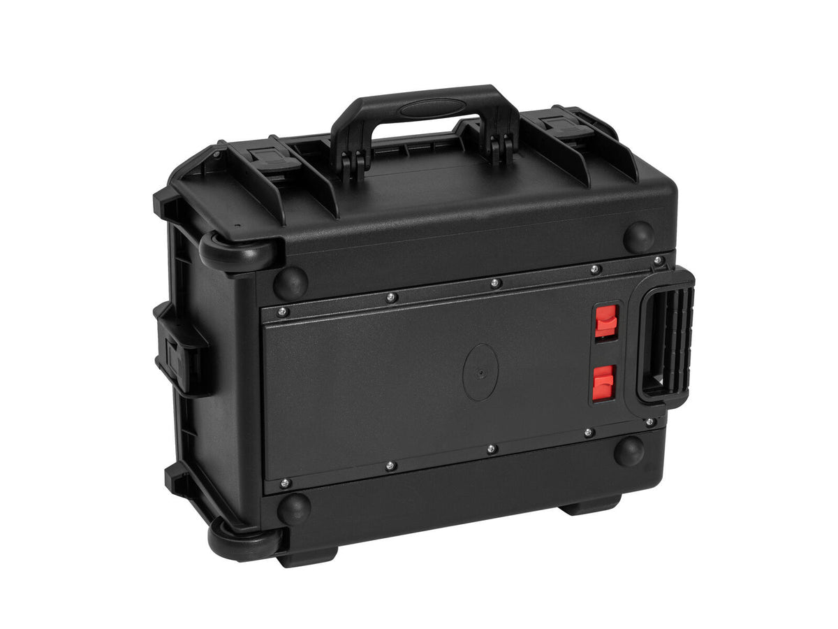 Roadinger Kunststoffcase für 8x AKKU Flat Light mit Trolley – Ansicht 2