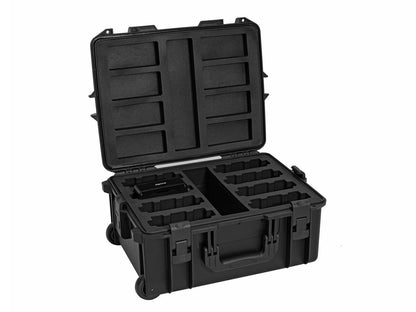Roadinger Kunststoffcase für 8x AKKU Flat Light mit Trolley – Ansicht 6