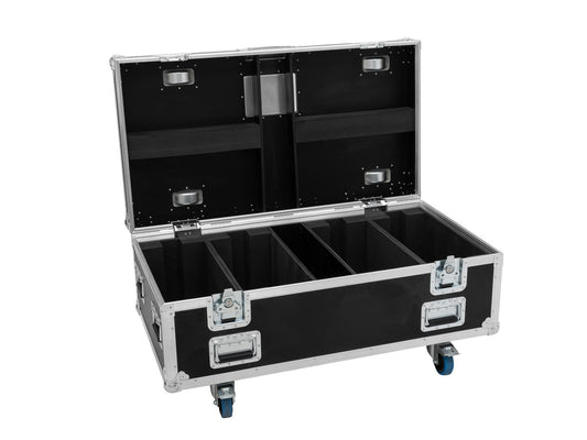 Roadinger Flightcase HIGHLINE 4x Multiflood Pro IP SMD RGBW Strobe/Wash MK2, mit Rollen