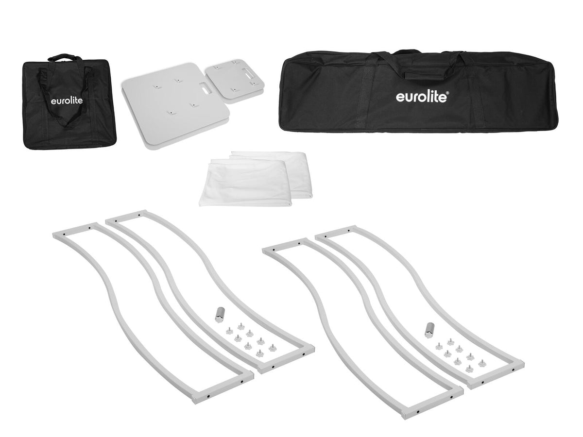 Eurolite 2x Stage Stand 150cm geschwungen inkl. Cover und Tasche, weiß – Ansicht 2