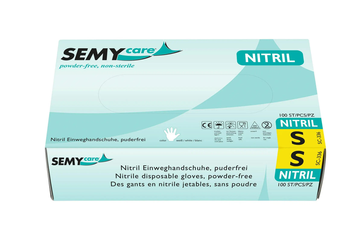 SemyCare Nitril-Einweghandschuhe weiß, puderfrei, 10 x 100 Stück