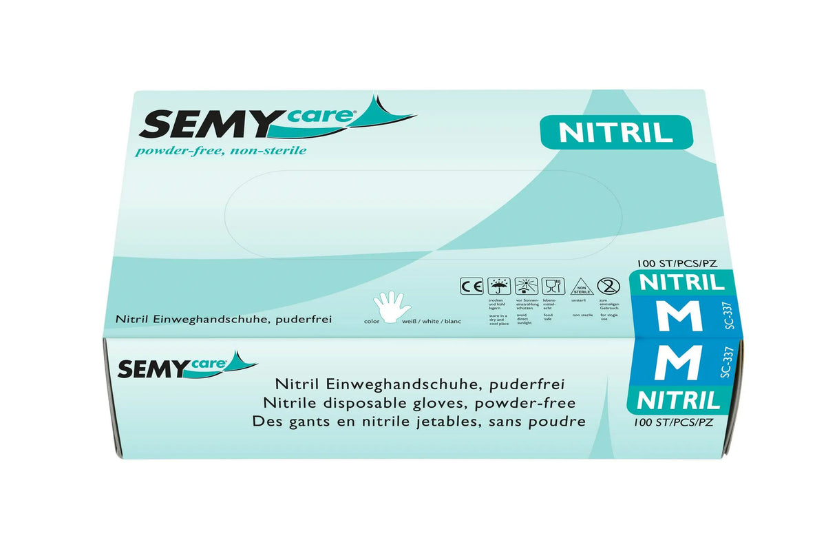 SemyCare Nitril-Einweghandschuhe weiß, puderfrei, 10 x 100 Stück