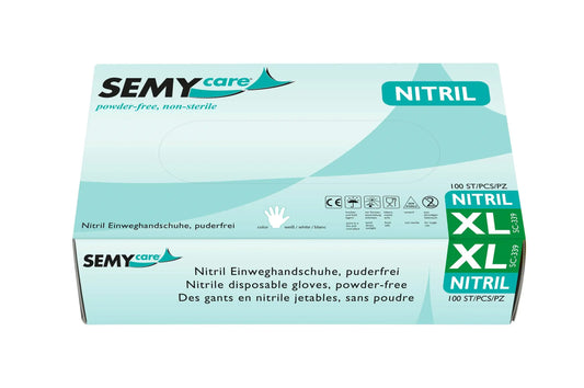 SemyCare Nitril-Einweghandschuhe weiß, puderfrei, 10 x 100 Stück