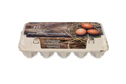 Funny 10er Eierverpackung, Bodenhaltung, weiß, 154 Stück je Umsack