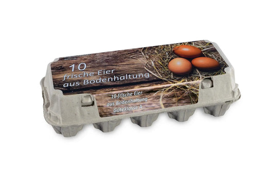 Funny 10er Eierverpackung, Bodenhaltung, weiß, 154 Stück je Umsack