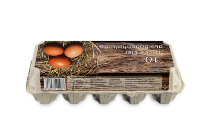 Funny 10er Eierverpackung, Bodenhaltung, weiß, 154 Stück je Umsack