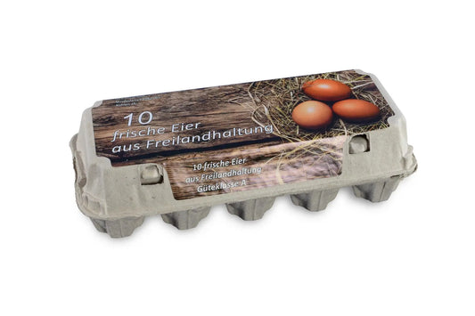 Funny 10er Eierverpackung, Freilandhaltung, weiß, 154 Stück je Umsack