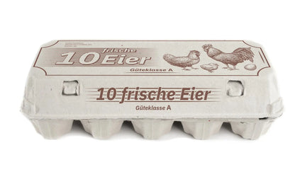 Funny Eierverpackung, 10 Frische Eier, weiß, 154 Stück je Umsack