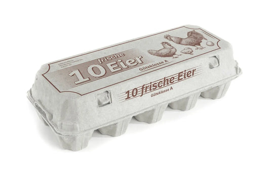 Funny Eierverpackung, 10 Frische Eier, weiß, 154 Stück je Umsack