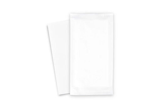 SemyTop Bestecktasche 24x12,5 cm, weiß, inklusive 2-lagige weiße Serviette 37,5 x 39 cm