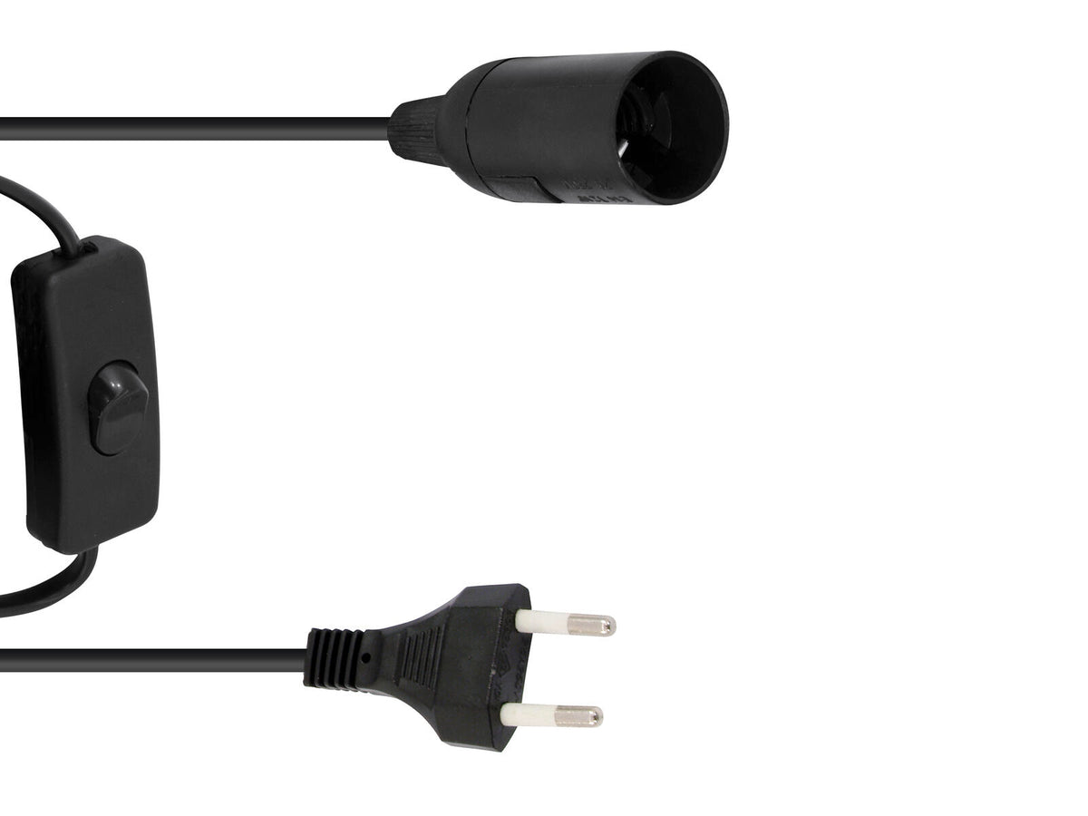 Eurolite E-27 Fassung Netzkabel Stecker Schalter