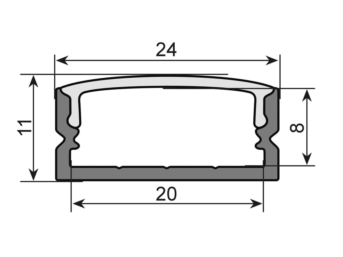Eurolite U-Profil 20mm für LED Strip silber 2m – Ansicht 2
