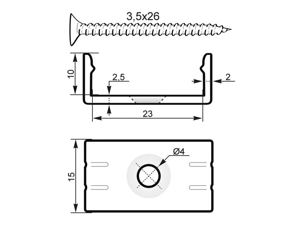 Eurolite Halterung für U-Profil 20mm Kunststoff – Ansicht 2