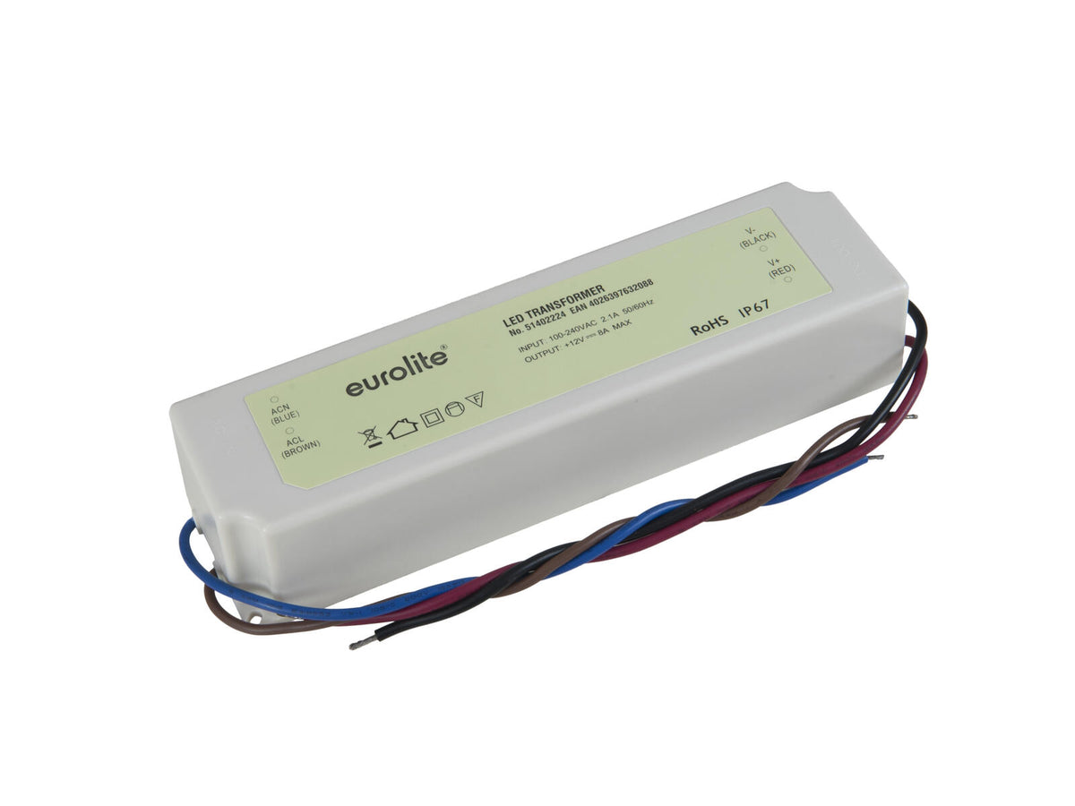 Eurolite Elektronischer Trafo, 12V, 8A, IP67