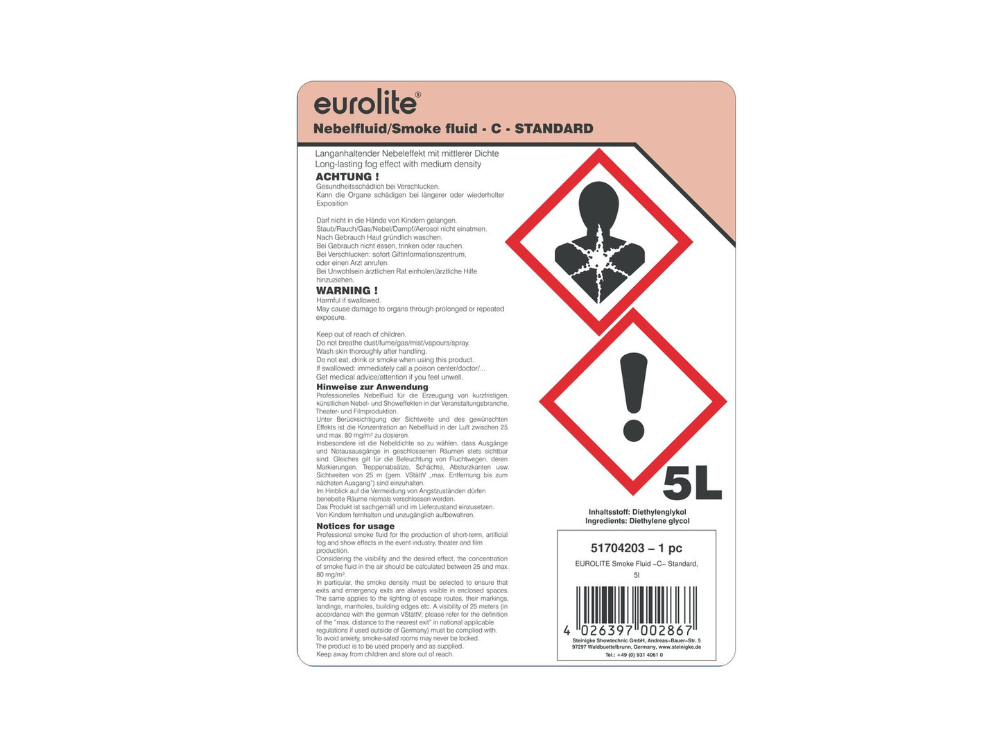 EUROLITE Smoke Fluid -C- Standard, 5l Nebelfluid