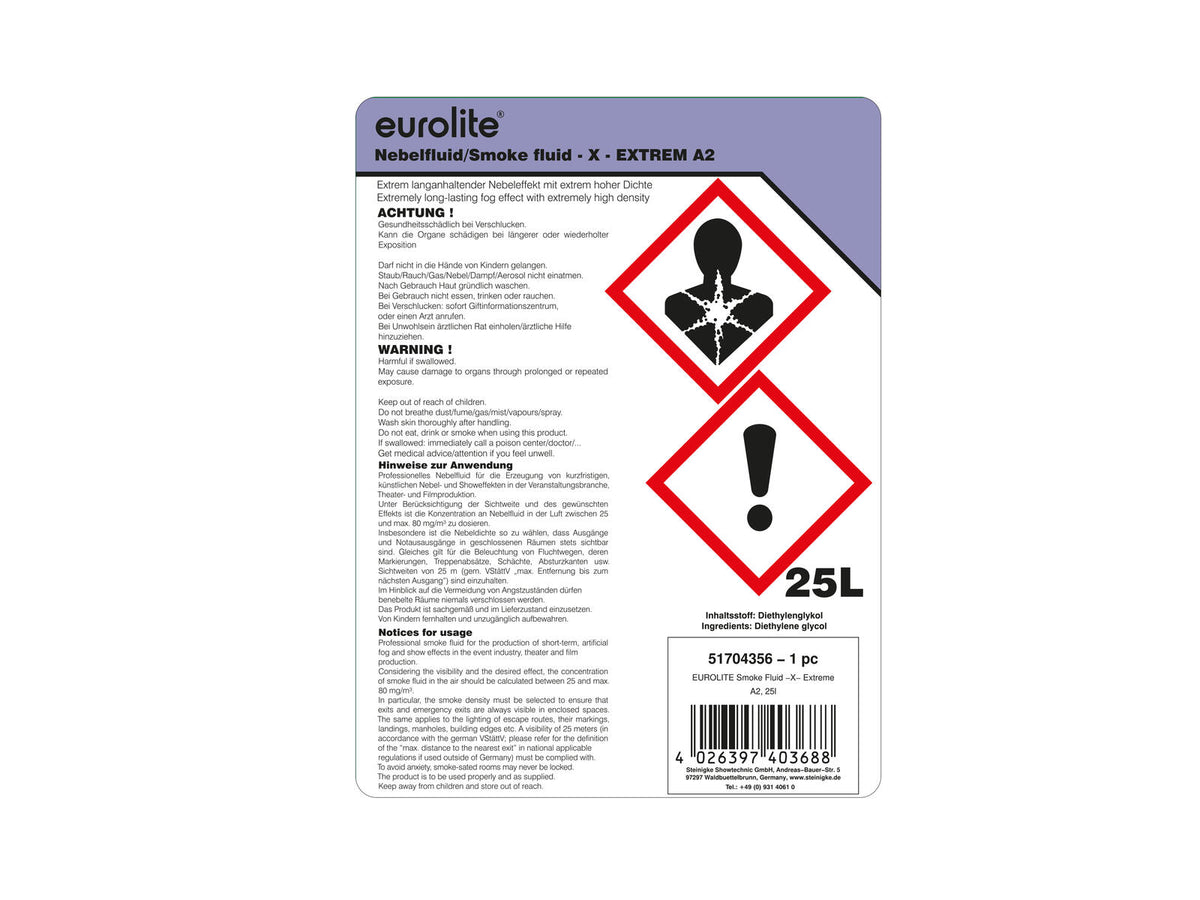 Eurolite SMOKE FLUID -X- Extrem A2, 25l, Nebelfluid – Ansicht 3