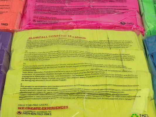 TCM FX Slowfall Konfetti rechteckig 55x18mm, neongelb, UV-aktiv, 1kg – Ansicht 2