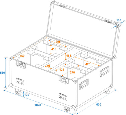 Roadinger Flightcase 4x DMH-90/150/DMB-160/PLB-230 – Ansicht 7