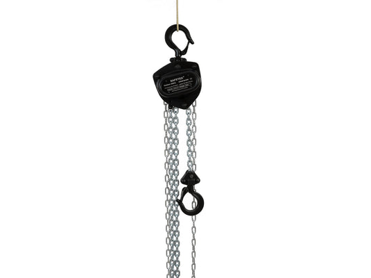 Safetex Stirnradflaschenzug 250kg 6m Hub schwarz