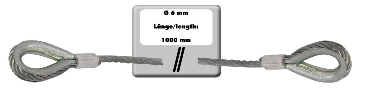 Eurolite Stahlseil 1000x6mm silber mit Kausche – Ansicht 3