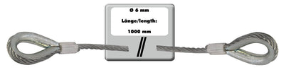 Eurolite Stahlseil 1000x6mm silber mit Kausche – Ansicht 3