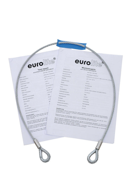 Eurolite Stahlseil 1000x4mm schwarz mit Kausche – Ansicht 2