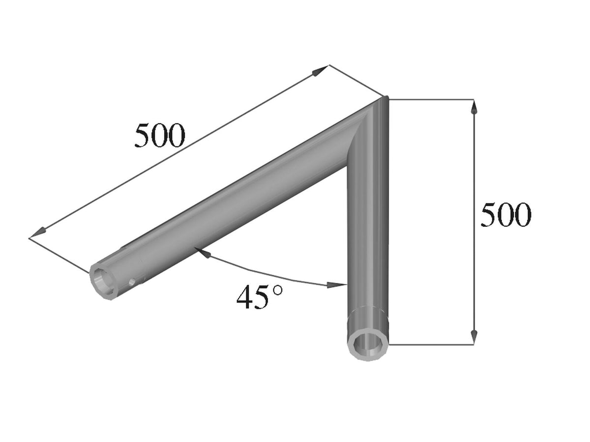Alutruss SINGLELOCK SPAC-19 QUICK-LOCK Ecke 45° – Ansicht 2