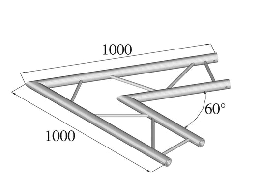 Alutruss BILOCK BQ2-PAC20H 2-Weg Ecke 60° – Ansicht 2