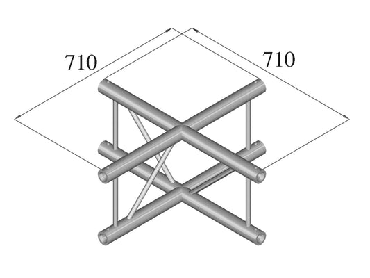 Alutruss BILOCK BQ2-SPAC41V 4-Weg Kreuz sw – Ansicht 2