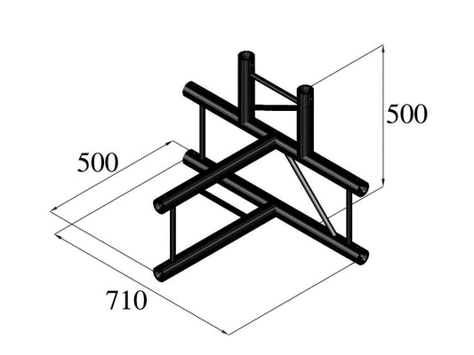 Alutruss BILOCK BQ2-SPAT42V 4-Weg T-Stück sw