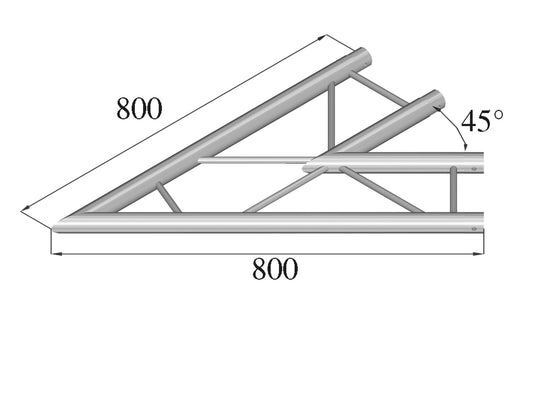 Alutruss DECOLOCK DQ2-SPAC19H 2-Weg Ecke 45° sw – Ansicht 2