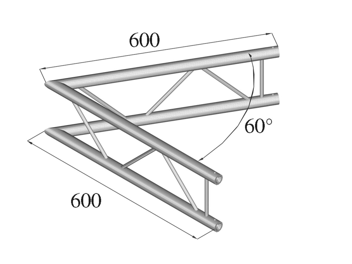 Alutruss DECOLOCK DQ2-SPAC20V 2-Weg Ecke 60° sw – Ansicht 2