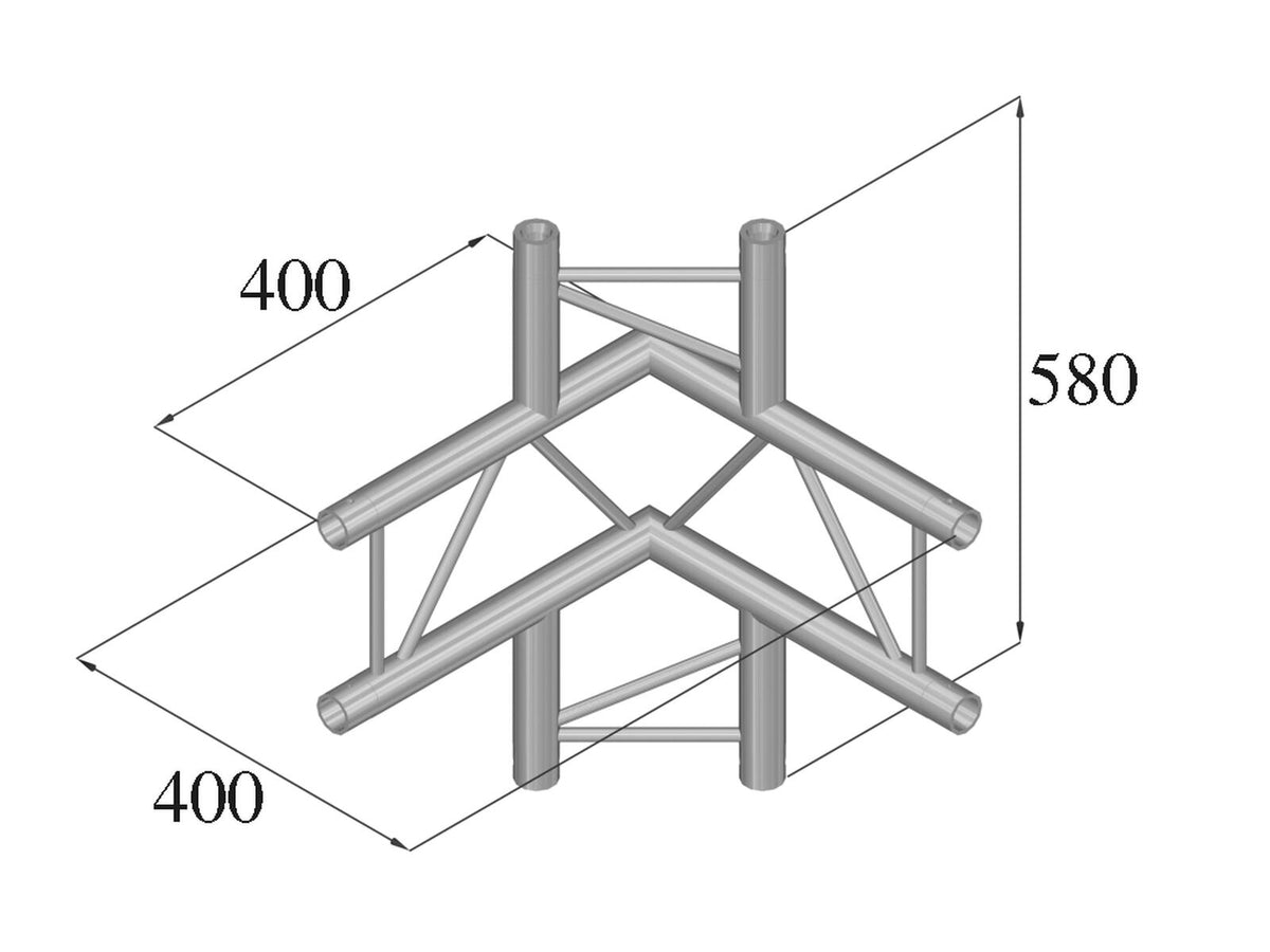 Alutruss DECOLOCK DQ2-SPAC44V 4-Weg Ecke sw – Ansicht 3