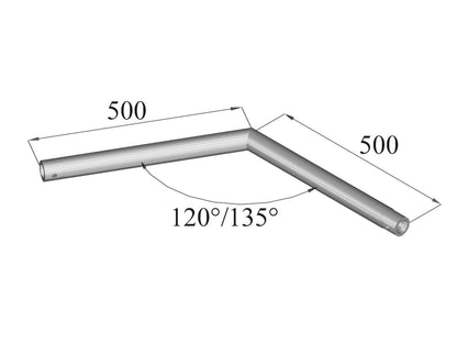 Alutruss DECOLOCK DQ1-SC23 2-Weg-Ecke 135° sw – Ansicht 2