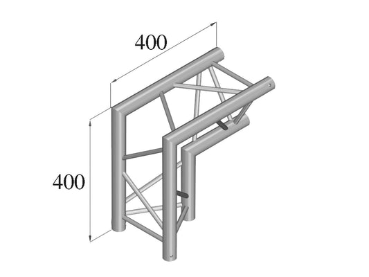 Alutruss DECOLOCK DQ3-PAC25 2-Weg Ecke 90° – Ansicht 2