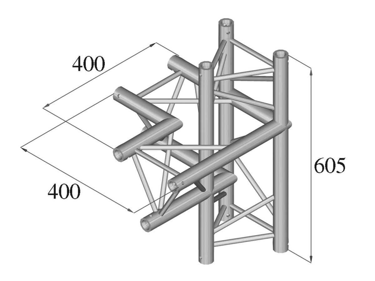 Alutruss DECOLOCK DQ3-PAC44 4-Weg Ecke links – Ansicht 2