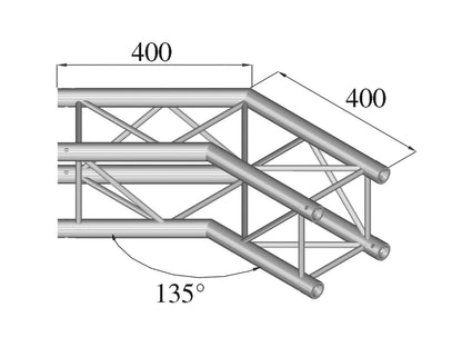 Alutruss DECOLOCK DQ4-SPAC23 2-Weg Ecke 135° sw – Ansicht 2