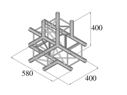 Alutruss DECOLOCK DQ4-SPAT42 4-Weg T-Stück sw – Ansicht 2