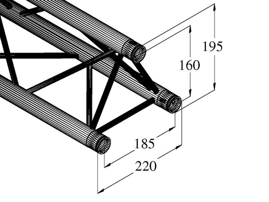 Alutruss DECOLOCK DQ3-S1500 3-Punkt-Traverse sw – Ansicht 2
