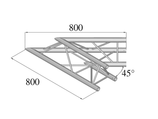 Alutruss DECOLOCK DQ3-SPAC19 2-Weg Ecke 45° sw – Ansicht 2