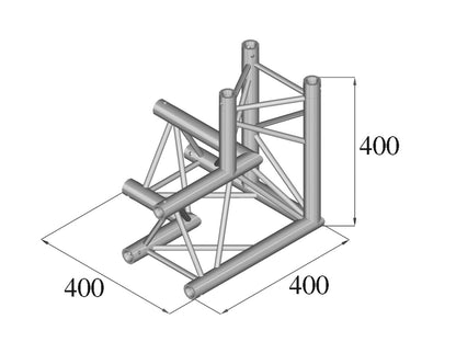Alutruss DECOLOCK DQ3-SPAL33 3-Weg Ecke 90° sw – Ansicht 3