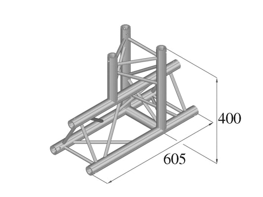 Alutruss DECOLOCK DQ3-SPAT37 3-Weg T-Stück 90° sw – Ansicht 2