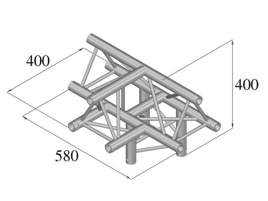 Alutruss DECOLOCK DQ3-SPAT43 4-Weg T-Stück /\ sw – Ansicht 2