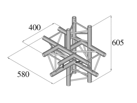 Alutruss DECOLOCK DQ3-SPAT51 5-Weg Ecke \/ sw – Ansicht 2