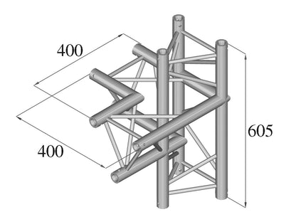 Alutruss DECOLOCK DQ3-SPAC44 4-Weg Ecke links sw – Ansicht 2