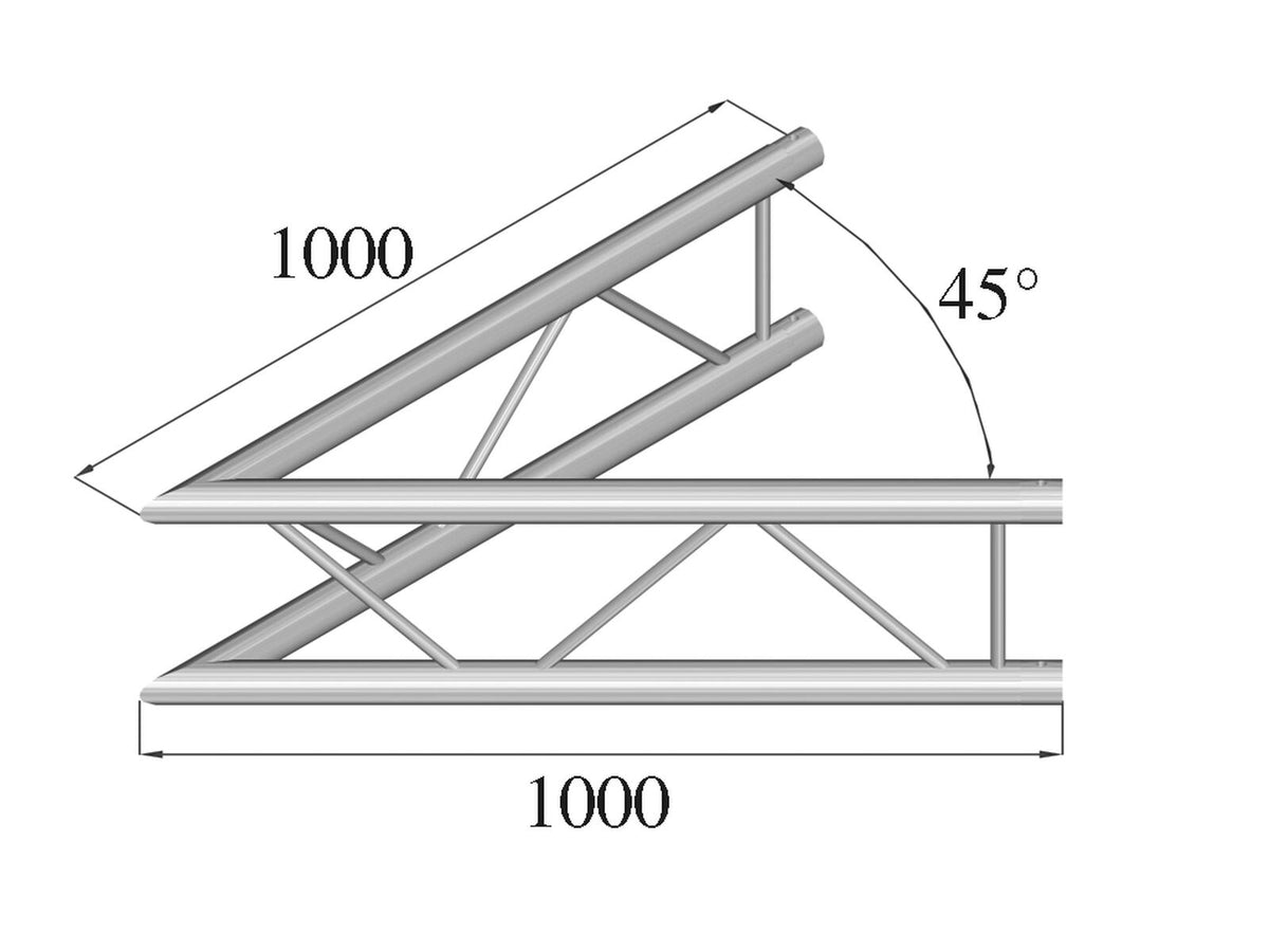 Alutruss BILOCK E-GL22 C19-V 2-Wege-Ecke 45° – Ansicht 2