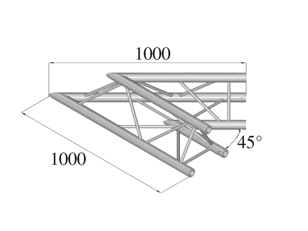 Alutruss TRILOCK E-GL33 C-19 2-Wege-Ecke 45° – Ansicht 2