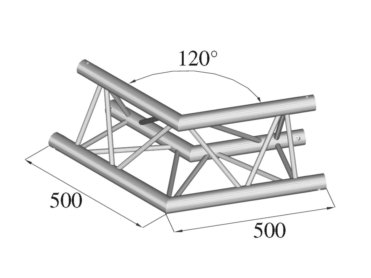 Alutruss TRILOCK E-GL33 C-22 2-Weg-Ecke 120° – Ansicht 2